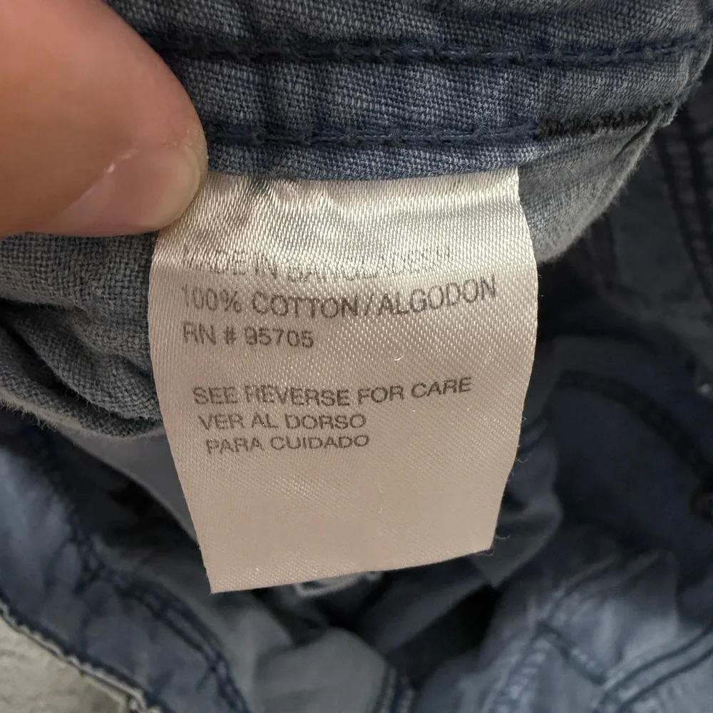 Iron Co Mens Cargo Shorts Blue Size 36 Relaxed Fit Cotton Utility Workwear